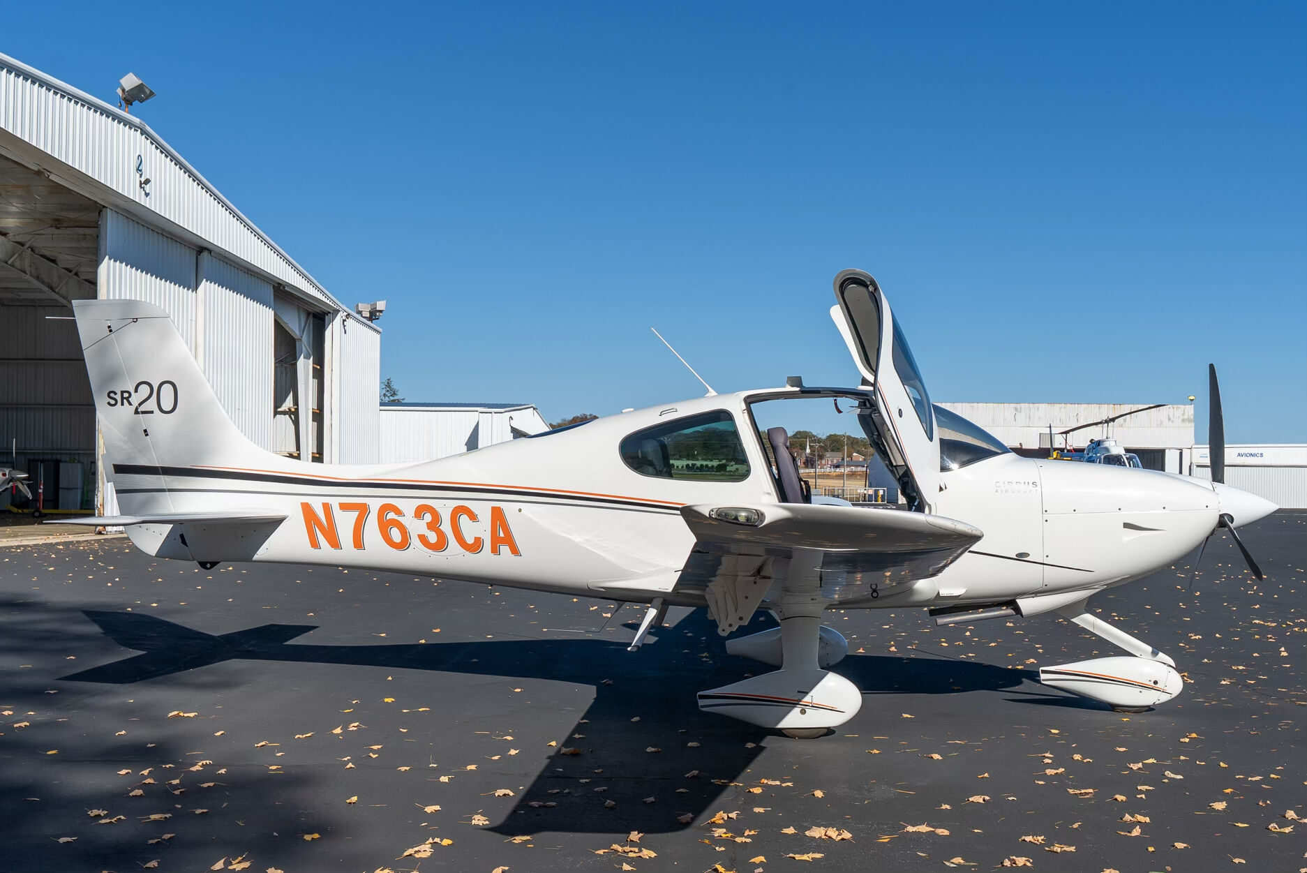 Cirrus SR20-G3 airplane in flight during training in Southern California